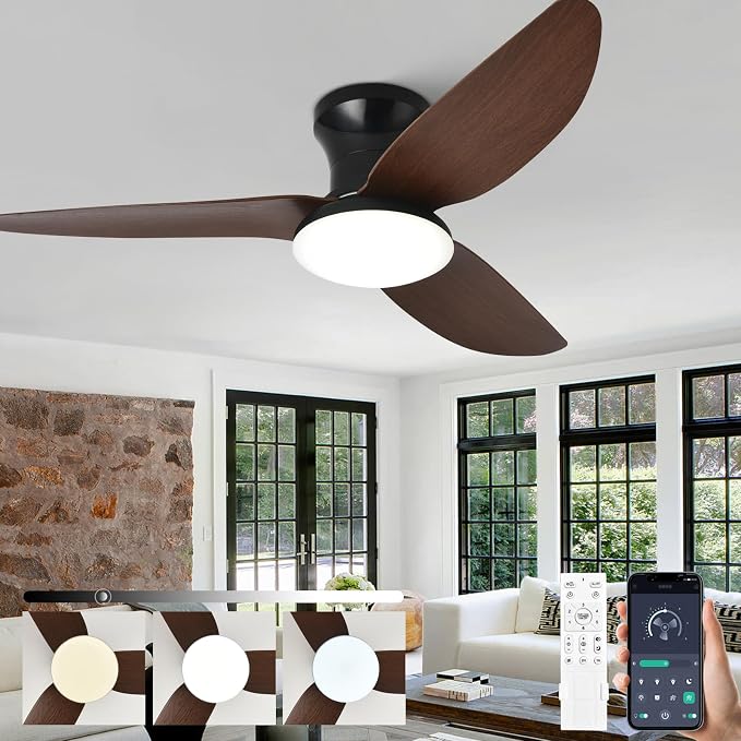 Leiser Deckenventilator Mit Licht Und Fernbedienung, 100 Cm Moderner Led-kronleuchter Mit 3-blatt-ventilator, Dimmbar In 6 Geschwindigkeitsstufen, Reversibler Gleichstrommotor Für Wohnzimmer, Büro, Sc