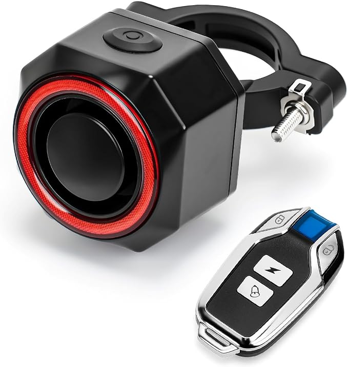 Wiederaufladbarer 110db Ip65 Wasserdichter Diebstahlschutz Für Fahrräder Mit Fernbedienung Und 4-in-1 Rücklicht Für Fahrräder, Mountainbikes, E-bikes, Roller Und Motorräder