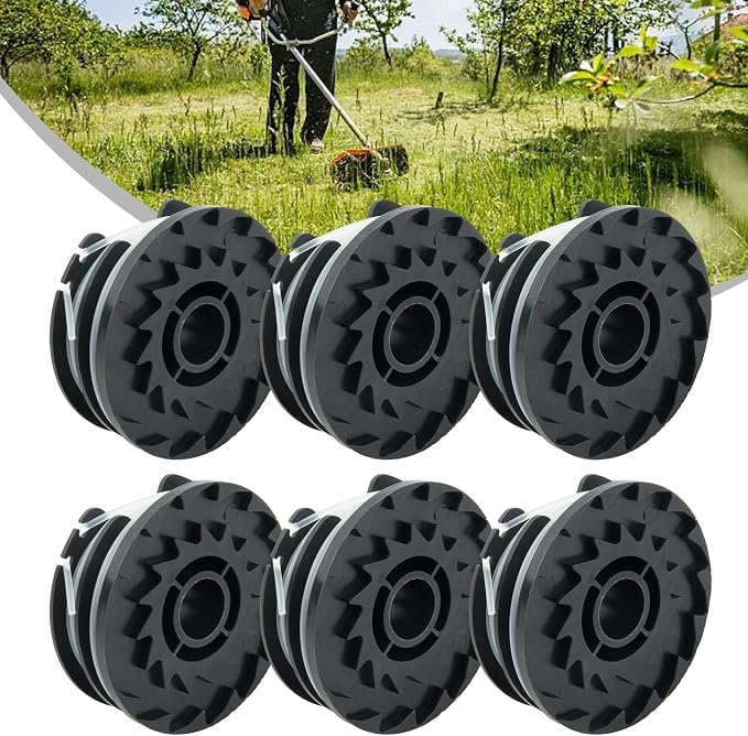 Packung Mit 6 Spulen Nylon-copolymer-harz Für Parkside Akku-freischneider, 1,6 Mm, 4 M, Spiraldesign, Für Prta 20-li A1 B2 C3
