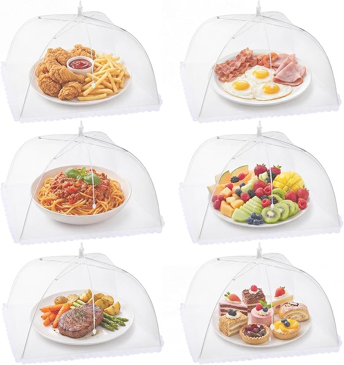 Homealexa 6er-pack Faltbare Lebensmittelabdeckung, Fliegensichere Netz-lebensmittelabdeckung, Faltbarer Zeltschirm, Insekten- Und Mückenschutz Für Grillen, Picknick, Lebensmittel, 44 X 44 X 30 Cm