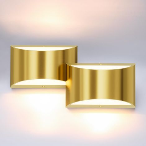 Wandleuchte In Gebürstetem Gold – Geeignet Für Wohnzimmer, Schlafzimmer, Flur Usw. – 2 Stück, Gold