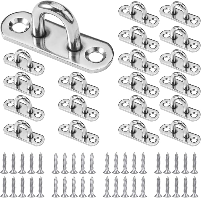 Lot Von 20 Gedenktafeln Aus Edelstahl, M5 Gedenktafeln Aus Edelstahl Mit 40 Vis, Fixierungs-plafond Aus Rostfreiem Edelstahl 304, Gehäkelter Metallform Zum Aufhängen Von Objekten, Gehäkelter Fixierun