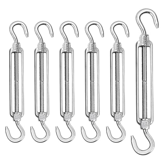 Satz Mit 6 M6-kabelspannern Aus Edelstahl 304 - Verstellbare Haken - Hochleistungs-klemmhaken