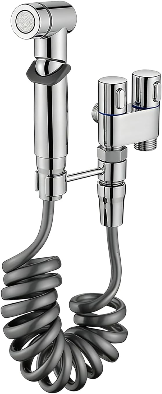 Bidet-sprühset Für Toilette, Bidet-set Für G1/2 Bidet Mit Federschlauch Und Wandhalterung Für Toilette, Wc, Badezimmer, Küche (silber)