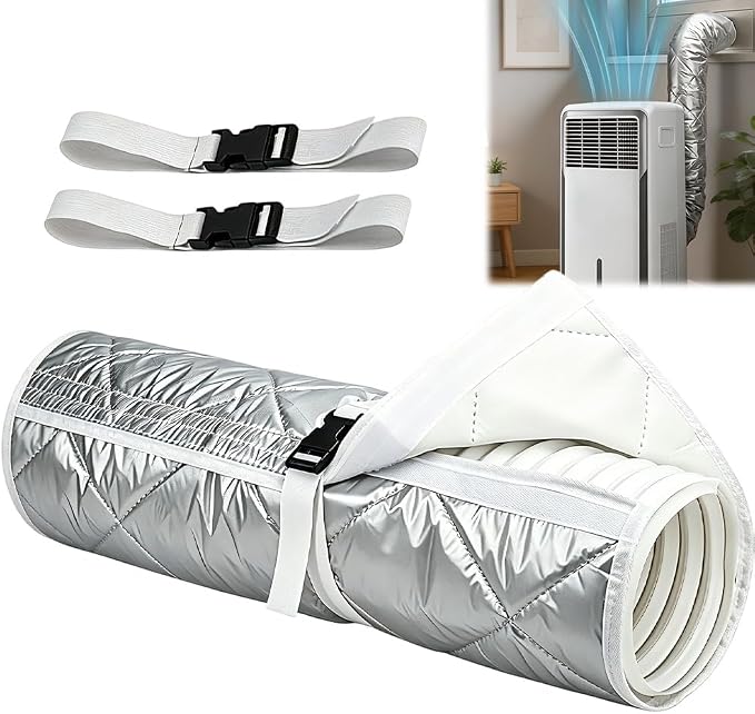 Schutzhülle Für Klimaanlagenschlauch, 147 X 58 Cm Isolierhülle Für Klimaanlagenschlauch, Tragbare Klimaanlagenschlauchisolierung Mit 2 Verstellbaren Gurten Für Zuhause, Schlafzimmer, Büro