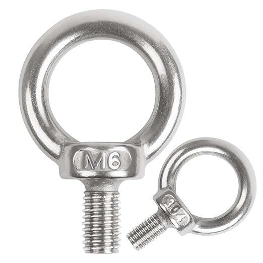 M6 Ösenschraube Mit Hebering, Edelstahl 304 A2-70, Schraubgewinde, Außengewinde, Zum Befestigen Und Aufhängen, Für Den Innen- Und Außenbereich, 10 Stück