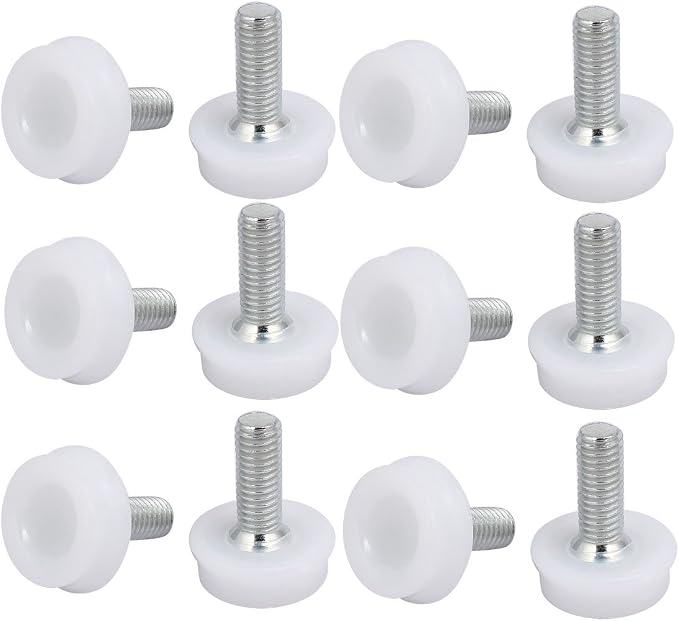 Sourcing Map 12er-pack Verstellbare Möbelfüße, Verstellbare Füße, Möbelgleiter, Tischbeine, Stuhlfüße, Bodenschoner, M8x20 Mm, Silberfarben