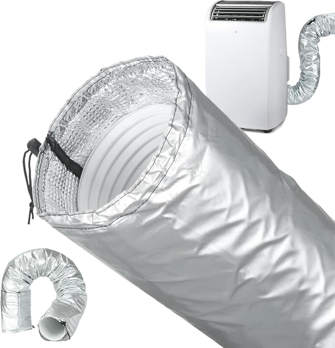 Tragbarer Klimaanlagenschlauch-überzug Staubdicht, Verstellbar, 3-lagig, Aluminium Isolierter Klimaanlagen-überzug – Für Zuhause, Büro, Studentenwohnheim, Schlafzimmer, Badezimmer