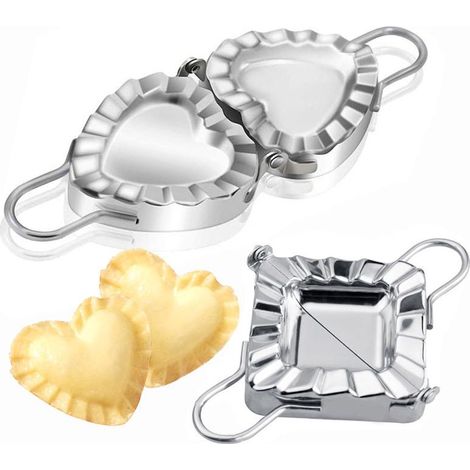 Herzförmige Ravioliform, 2er-set, Aus Edelstahl 304, Kreatives Werkzeug Zur Ravioliherstellung, Muschelform, Küchenausstecher, Einfach Zu Verwenden