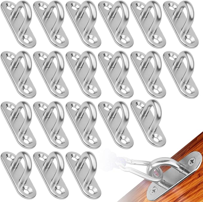 20 Stück M5-deckenhaken Aus Edelstahl 304, U-förmige Metallösenplatte, Wandhaken, Edelstahl-wandhalterungen Zum Aufhängen Von Kronleuchtern, Hängematten, Yoga-ausrüstung, Takelage Und Bootszubehör