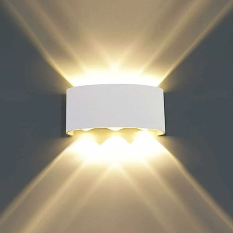 6-w-led-wandleuchte Aus Aluminium Für Den Innenbereich, Moderner Abblendstrahler (warmweiß) – Weiß