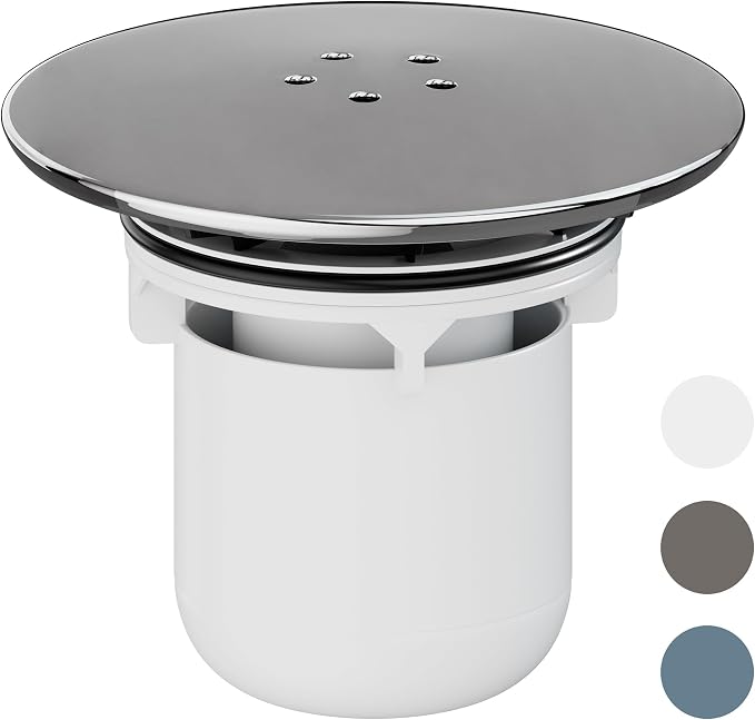 Hnnhome Chrom-duschablauf-ersatzabdeckung, Abnehmbarer Duschstopfen, 90 Mm/115 Mm, Schnellablauf Für Duschwanne (weiß)