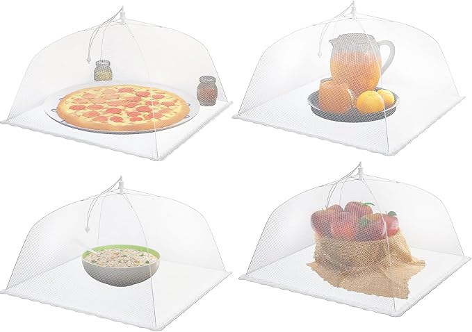 Set Mit 4 Fliegenmasken, 38 X 38 Cm, Faltbar, Für Lebensmittel, Obst, Grillabende, Partybuffets Und Camping