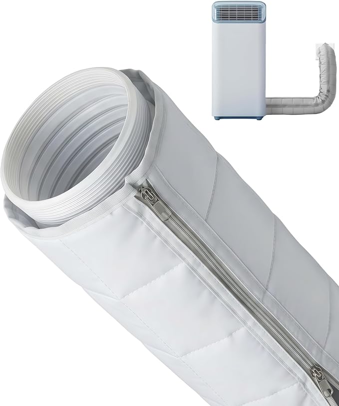 Tragbarer Klimaanlagenschlauch-überzug 150x55 Cm, Isolierhülle Mit Reißverschluss, Hitzebeständige Schutzhülle Für 5,1/5,9-zoll-abluftkanäle