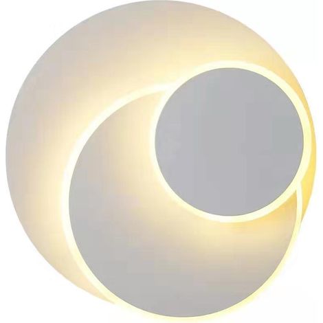 Weiße 15-w-led-wandleuchte, Creative Eclipse 3-in-1-wandleuchte Mit Robustem Schutz Für Den Innenbereich, Modernes Design