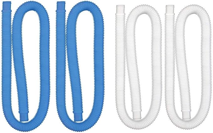 Set Aus 2 Oberirdischen Poolschläuchen, 1000 Mm Lang, 32 Mm Durchmesser, Für Krystal Transparente Kartuschenpumpe Und Sole, Aus Leichtem, Auslaufsicherem Pvc-kunststoff (weiß)