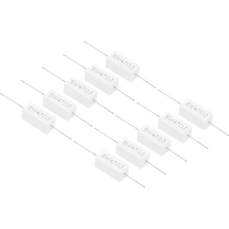 47-ohm-widerstände, 10 Stück, 5 W, Keramik-zementwiderstand Für Netzteile, Audiogeräte, Computer, Fernseher, Leiterplatten