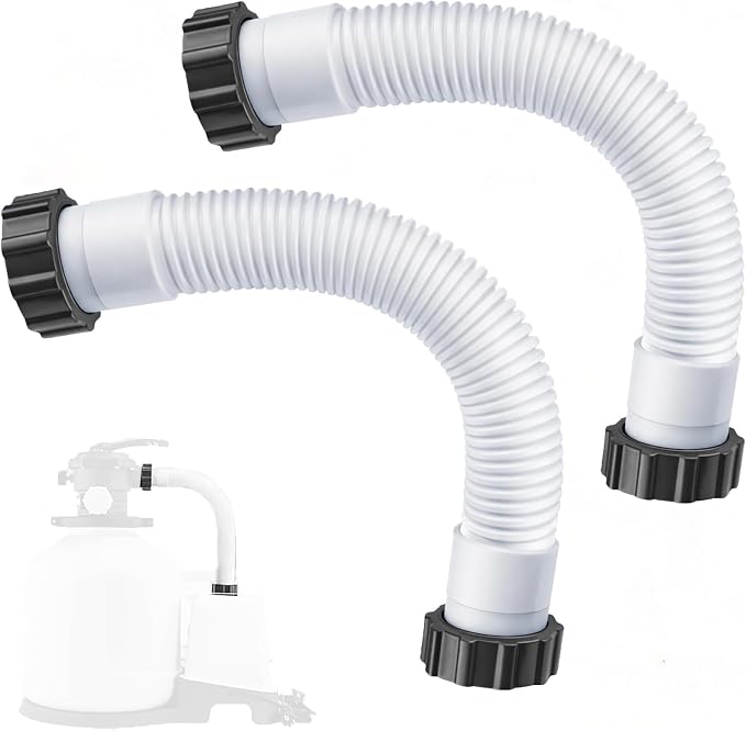38-mm-poolschlauch, 2er-pack (40 Cm Schläuche) Verbindungsschlauch Mit Muttern Für Sandfilter Und Poolpumpen – Wiederverwendbarer Ersatzschlauch Für Schwimmbäder