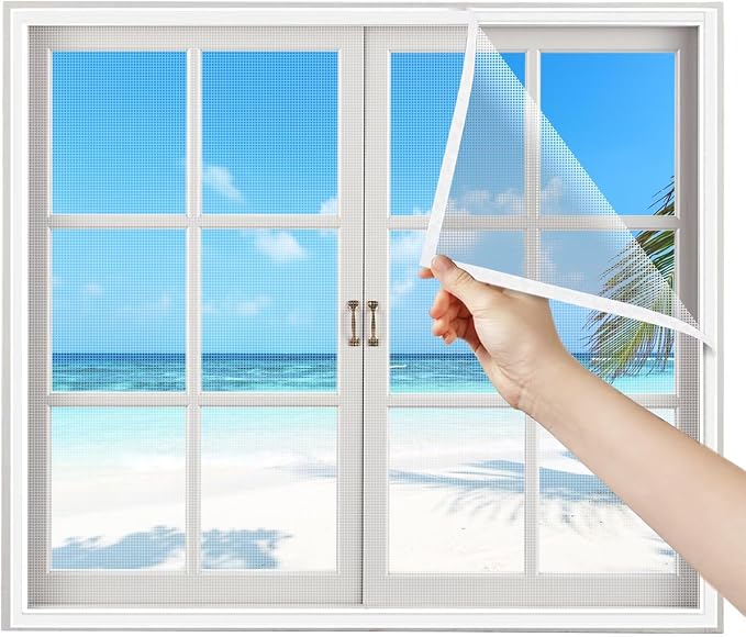 Fenster-moskitonetzrolle 80 X 120 Cm, Weiß, Aufrollbar, Selbstklebend