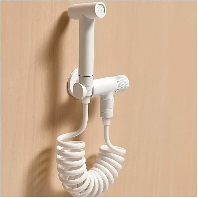 Weiße Toiletten-bidet-sprühbrause, Messing-toiletten-bidet-set Mit 2 M Langem Federschlauch, Geeignet Für Badezimmer, Pool, Wischmopp, Toiletten-bidet-set