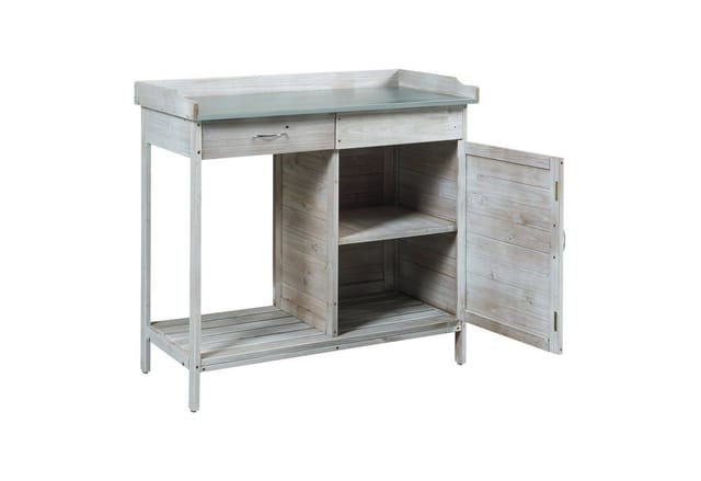 casa.pro Pflanztisch, »Aliano« verzinkte Arbeitsplatte 98x48x94 cm Tannenholz Grau