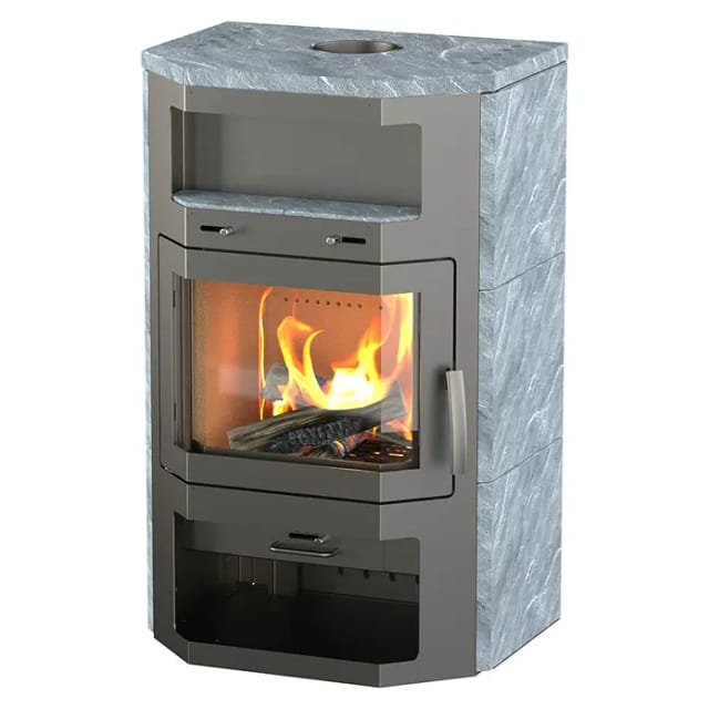 Thermia Kaminofen Thermia Kaminofen Bali Max Naturstein grau 8,5 kW