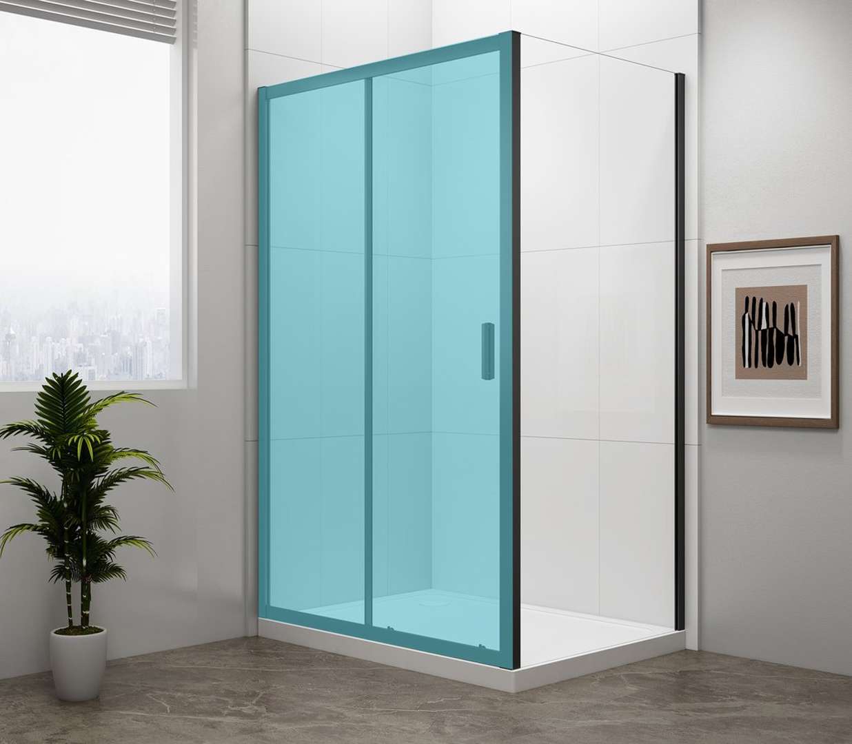 Polysan Easy Black - 90 X 190 Cm, Duschwand Klarglas/mattschwarz El3315b