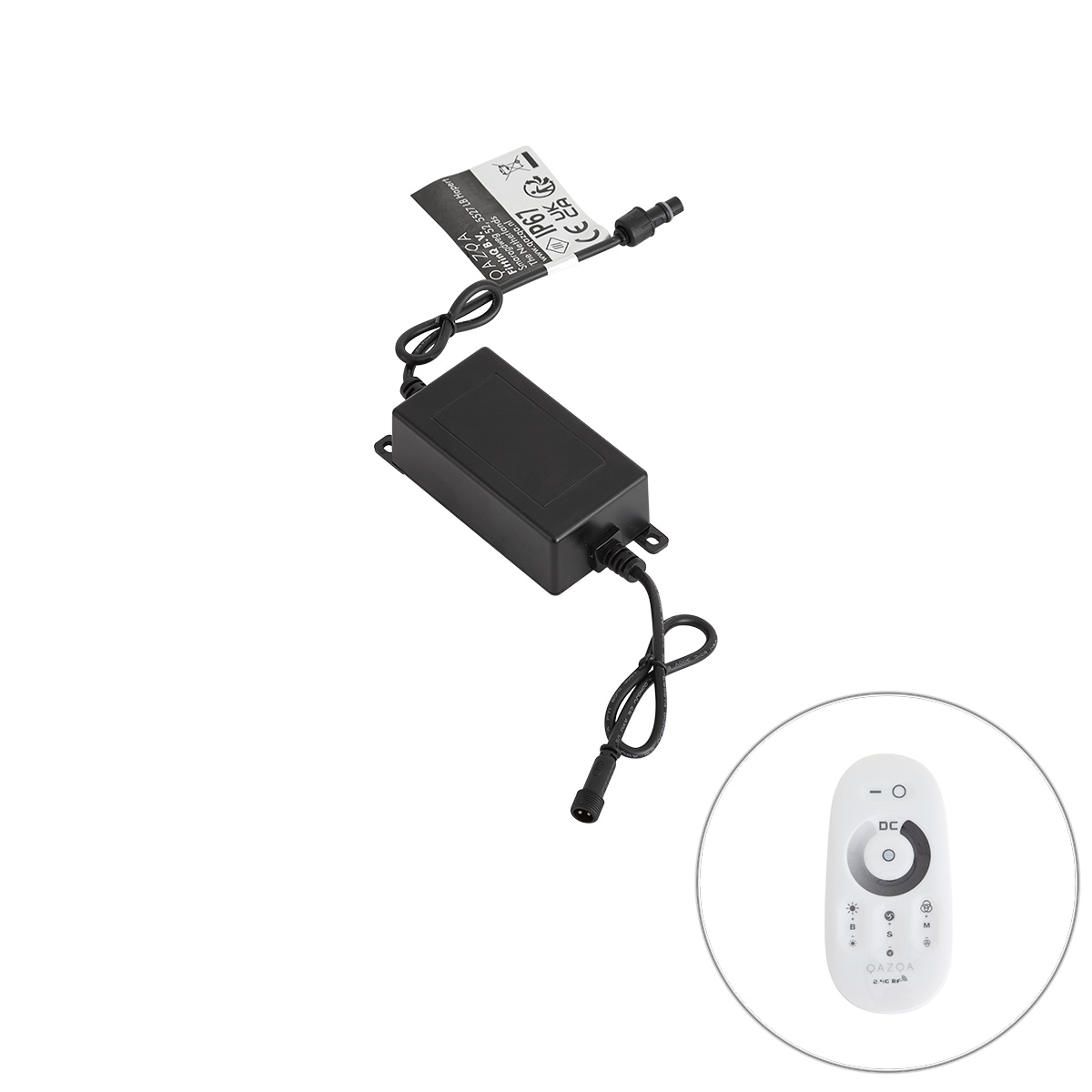 Qazqa Smart-modul Mit Fernbedienung Und Empfänger Schwarz 12v