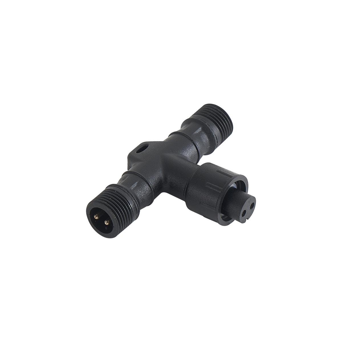 Qazqa T-stück 12v Schwarz Ip67 - Voltaire