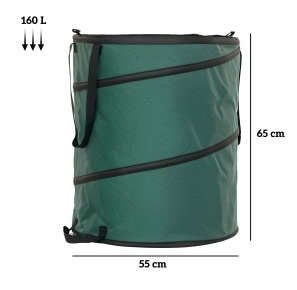 Gartenabfallsäcke 2er Set, Ø55x65 Cm, Selbststehend, Pop Up Design, Polyester, Grün