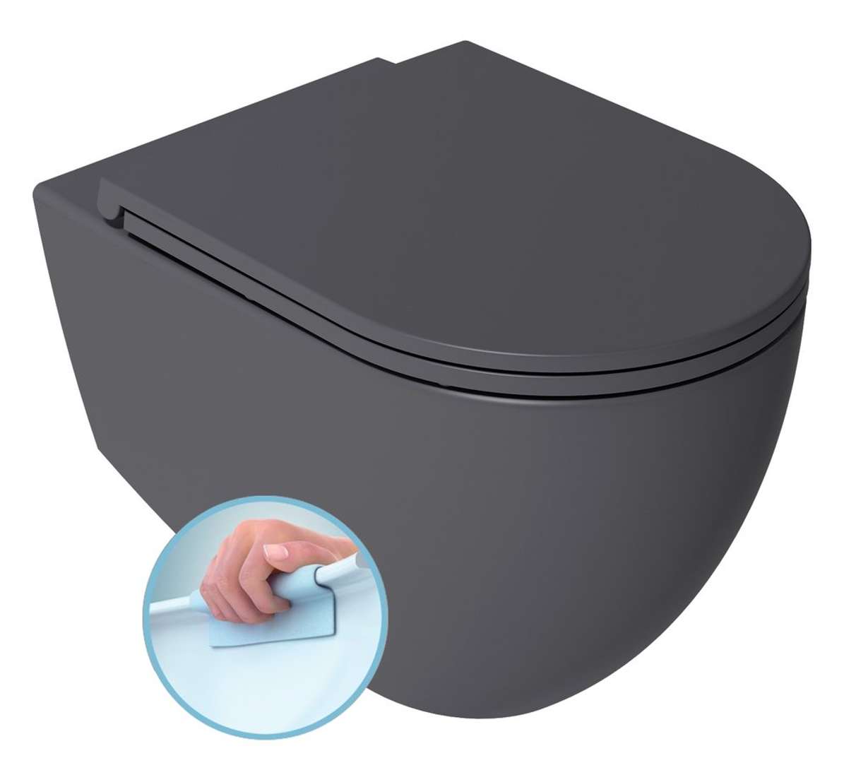 Sapho Isvea Infinity - Wand-wc, Rimless, Anthrazit 10nf02005-2c