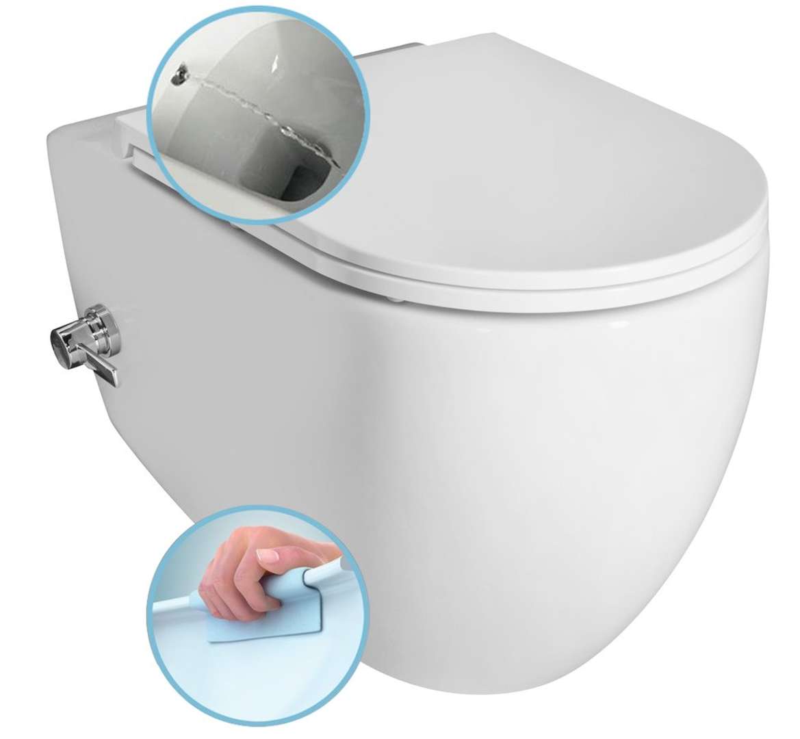 Sapho Isvea Infinity - Cleanwash Wand-wc Mit Bidet-dusche, Rimless, Weiß 10nfs9217i