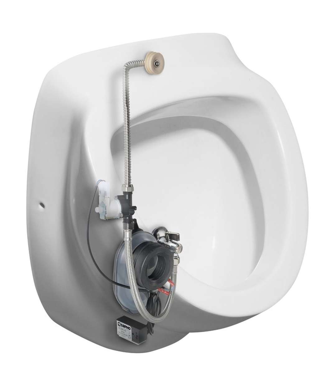 Sapho Isvea - Dynasty Elektronisches Urinal, Wasseranschluss Hinten, Batteriebetrieben (6 V Dc), Weiß 10sz92001-sensor