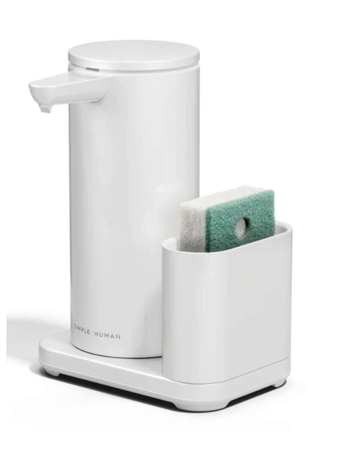 Simplehuman - Spülmittelspender Zum Hinstellen, Berührungslos, Mit Schwammhalter, Weiß St1081