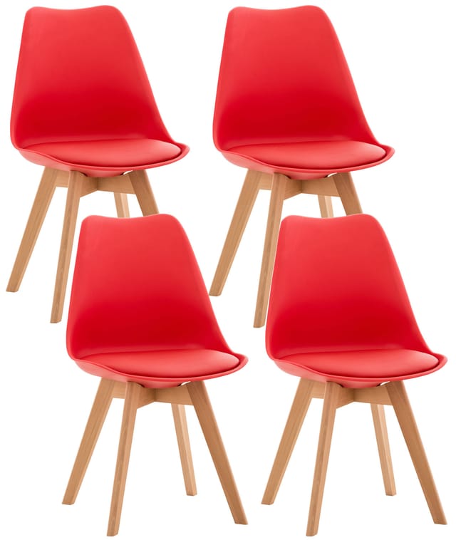 CLP Küchenstuhl Linares (4er Set, 4 St), Buchenholz-Gestell, modern