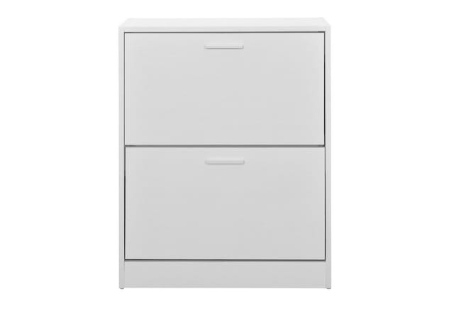 en.casa Schuhschrank »Wavre« Schuhkipper mit 2 Klappen 62x24x81cm weiß