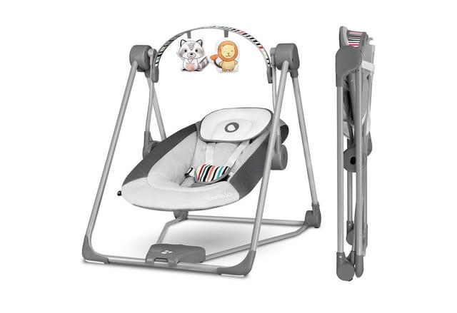 lionelo Babyschaukel OTTO, Spielzeug Karussell, Sicher und stabil, Wippfunktion, 0+ bis 9 kg