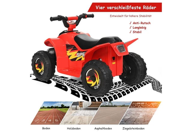 COSTWAY Elektro-Kinderquad, Belastbarkeit 30 kg, Kinderauto, Elektroauto, 2,8-4,6 km/h