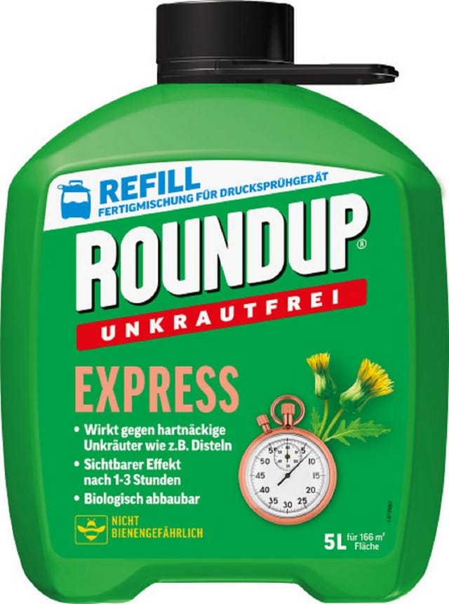 ROUNDUP Unkrautbekämpfungsmittel Roundup Express Unkrautfrei Anwendungsfertig 5 L Kanister