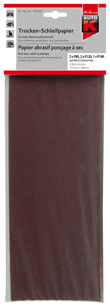 Auto-K Schleifpapier Auto-K Trocken-Schleifpapier Set 11,5 x 28
