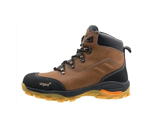 Urgent Arbeitsstiefel Sicherheitsschuhe Schutzschuhe Stahlkappe S1 Braun Arbeitsschuh Fersenstabilisator