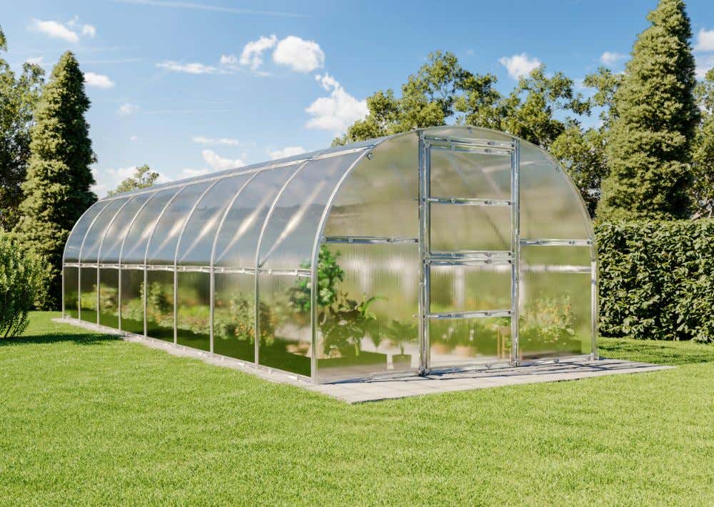 Terrando Gewächshaus Estragon 3x8m, BxTxH: 300 x 800 x 240 cm, in Verzinkt