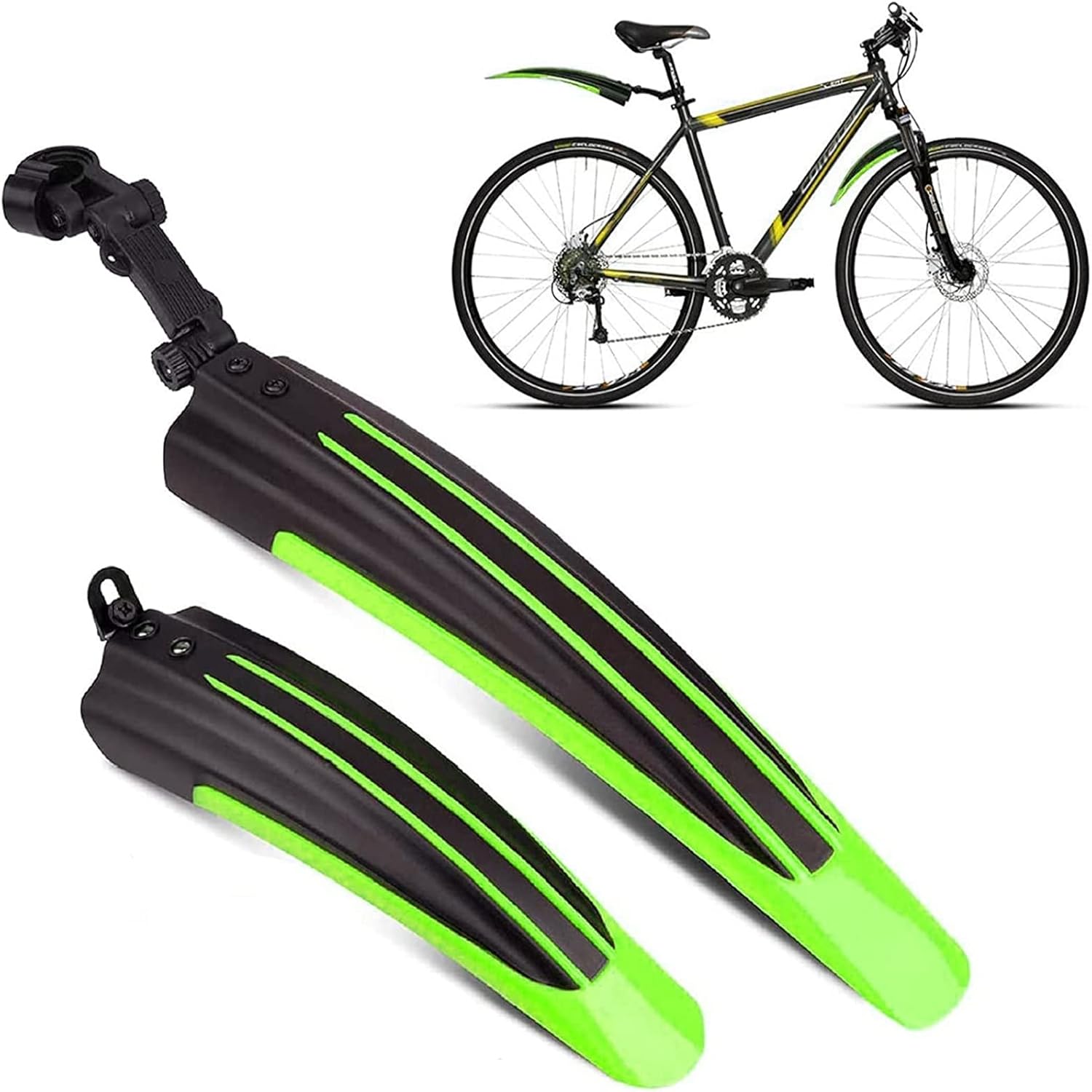 Universeller Schutzblech Für Vorder- Und Hinterrad, Rundumschutz, Dicker, Breiter, Verstellbar, Kompatibel Mit 20/22/24/26 Zoll Mountainbikes Und Rennrädern, Grün