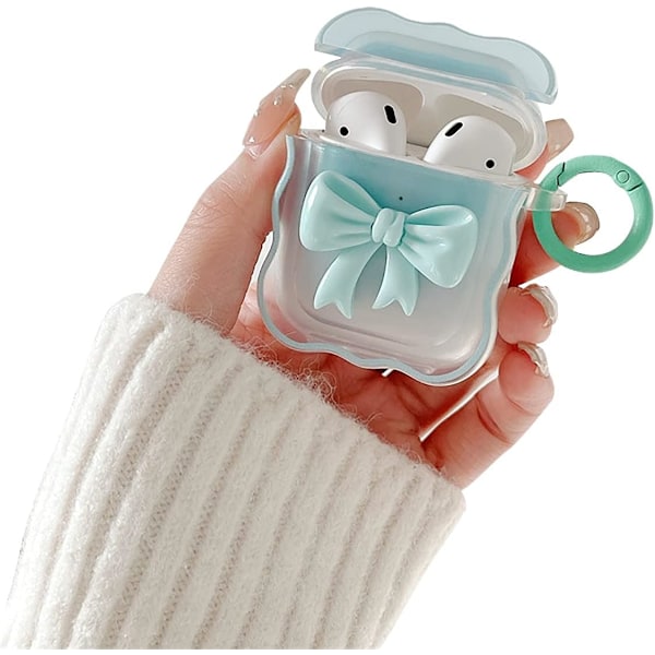 Hülle Kompatibel Mit Airpods 2 Und 1. Transparente Tpu-schutzhülle Mit Niedlicher, Bunter 3d-fliege. Stoßfest Und Mit Schlüsselanhänger. Kompatibel Mit Airpods 2 Und 1 (blau).