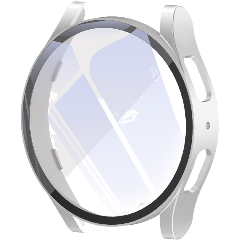 Schutzhülle Kompatibel Mit Samsung Watch 7 Mit Integriertem Displayschutz, Silber, 40 Mm.
