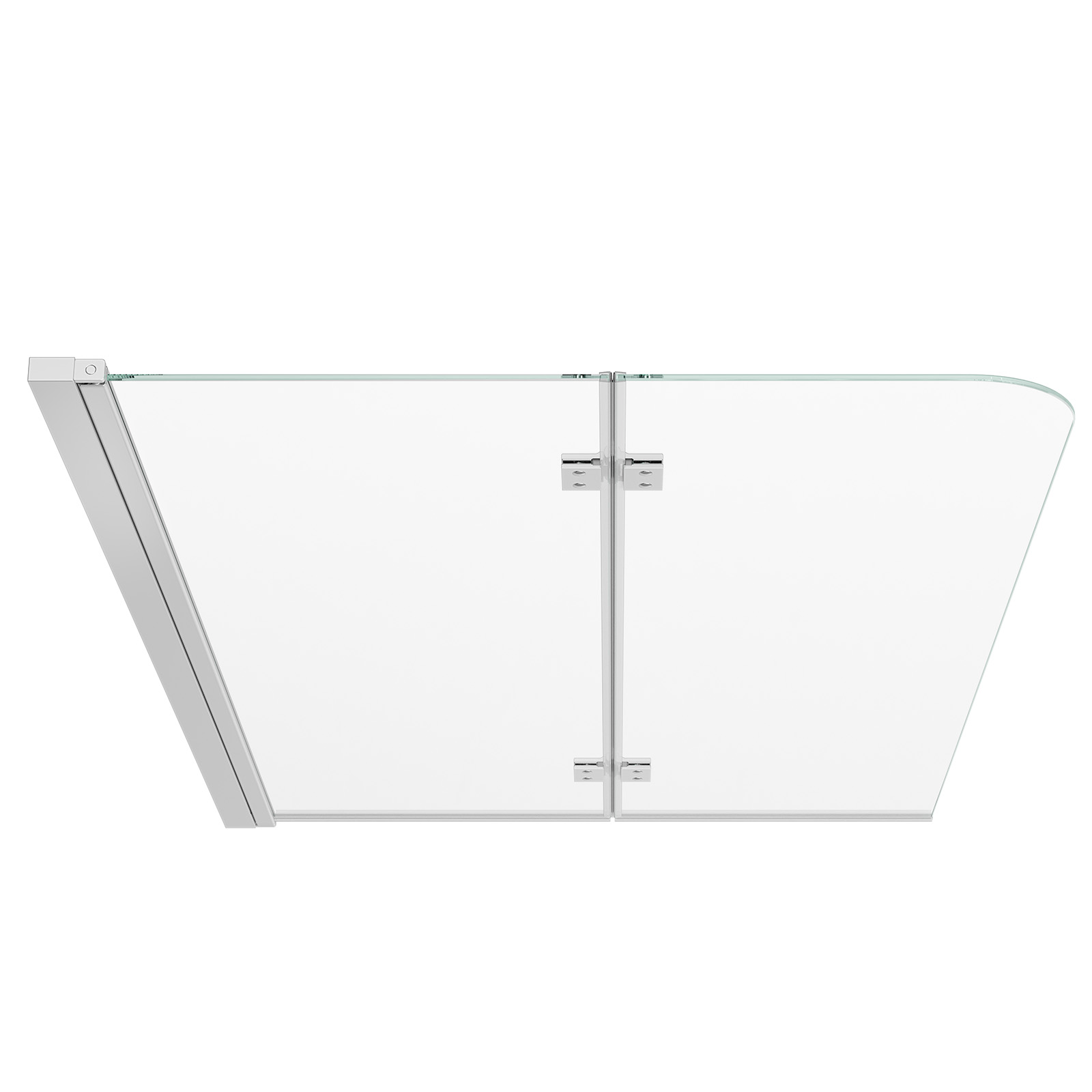 Mophorn Duschwand Für Badewanne 1,2x1,4 M, Teilrahmenlos, 6 Mm Sicherheitsglas, Silber, Zweiflügelig, Klare Glasoberfläche Mit Nano-beschichtung, 180° Faltbar, Spritzwassergeschützte Dichtung
