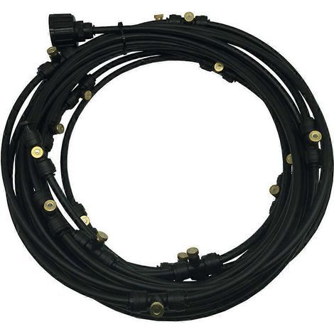 15 M/18 M Nebelsystem Für Gärten. Nebelsystem Für Den Außenbereich. Wassersprühset Für Gewächshäuser. Luftbefeuchtung Für Terrassen. Terrassenkühlung – 15 Meter – Schwarz