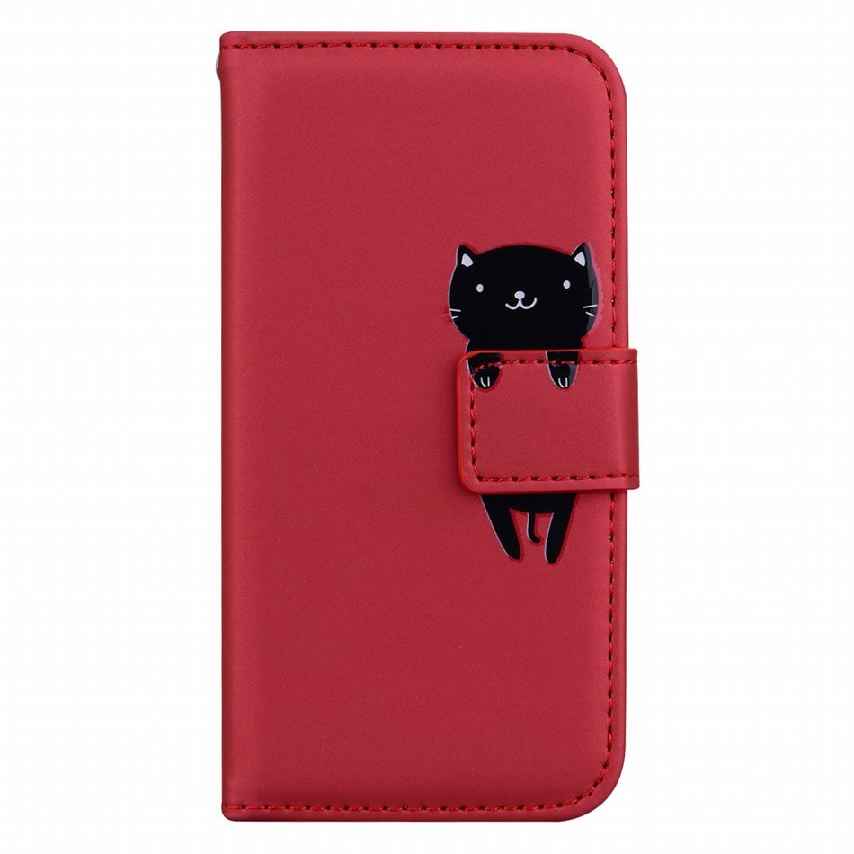 Brieftaschenhülle Für Samsung Galaxy A22 5g, Katze, Rot