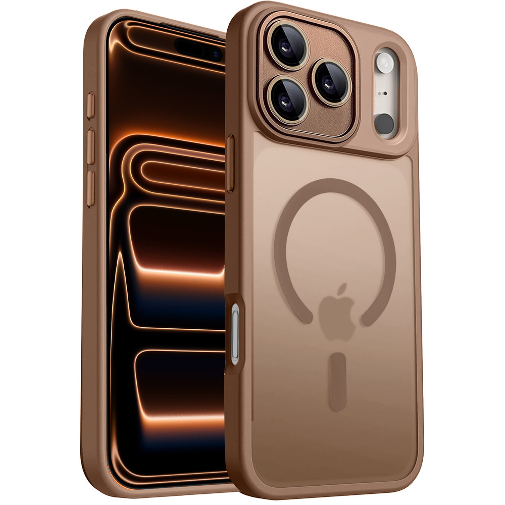 Hülle Für Iphone 17 Pro Max, Mit Magsafe, Matt-weißes Gehäuse, Wüsten-titan