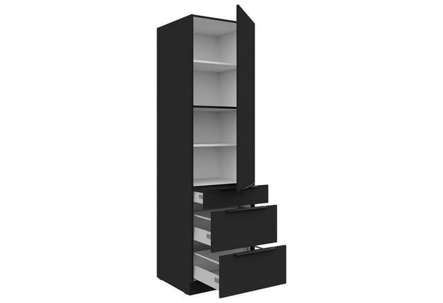 Küchen-Preisbombe Hochschrank 60 cm Küche SIENA Schwarz matt Küchenzeile Küchenblock Einbauküche